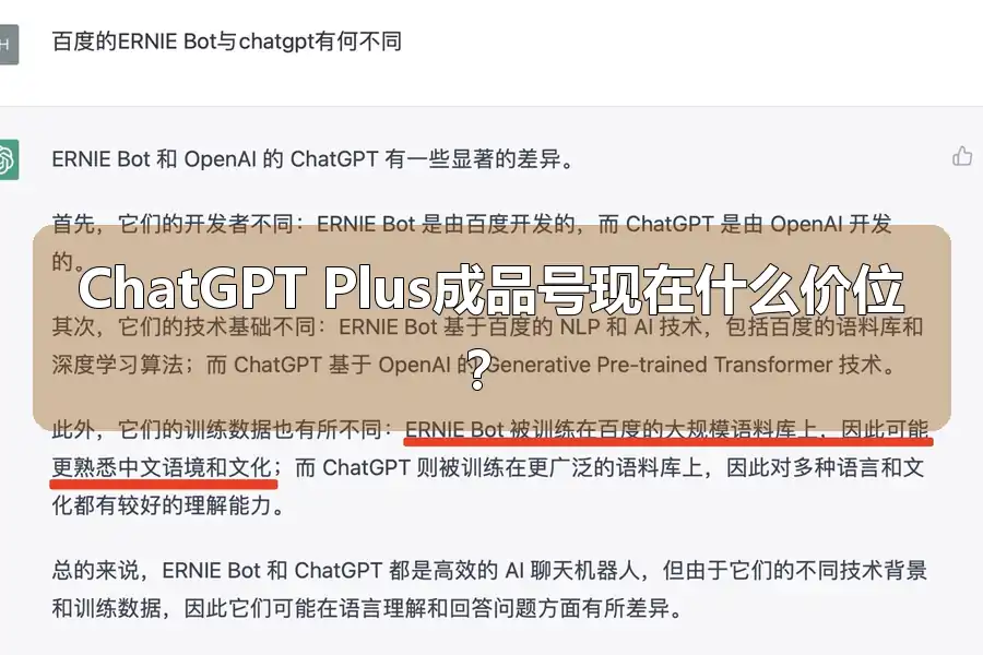 ChatGPT Plus成品号现在什么价位?